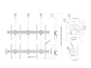 Multibrackets MBC2X2UGC M Pro 3m 4-Screen Ceiling Mount For 75"-100" Screens | 7350022733930 Ceiling Mount Bracket Multibrackets