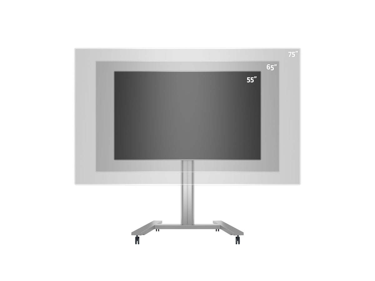 Multibrackets M 145 HD Single Silver Mobile Floor Stand for 40"-63" Screens | 7350022735385 Floor Stand Multibrackets