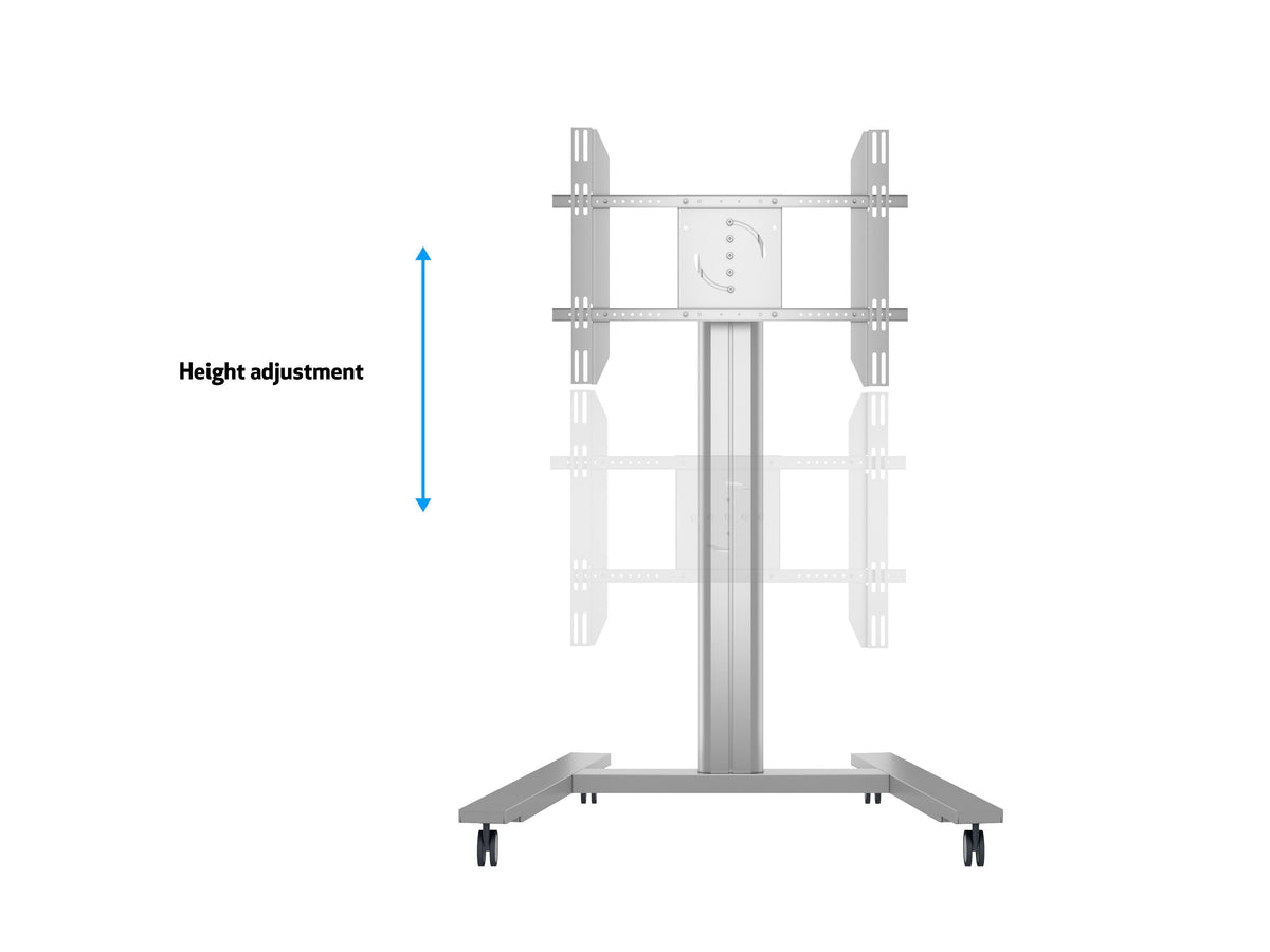 Multibrackets M 145 HD Single Silver Mobile Floor Stand for 40"-63" Screens | 7350022735385 Floor Stand Multibrackets