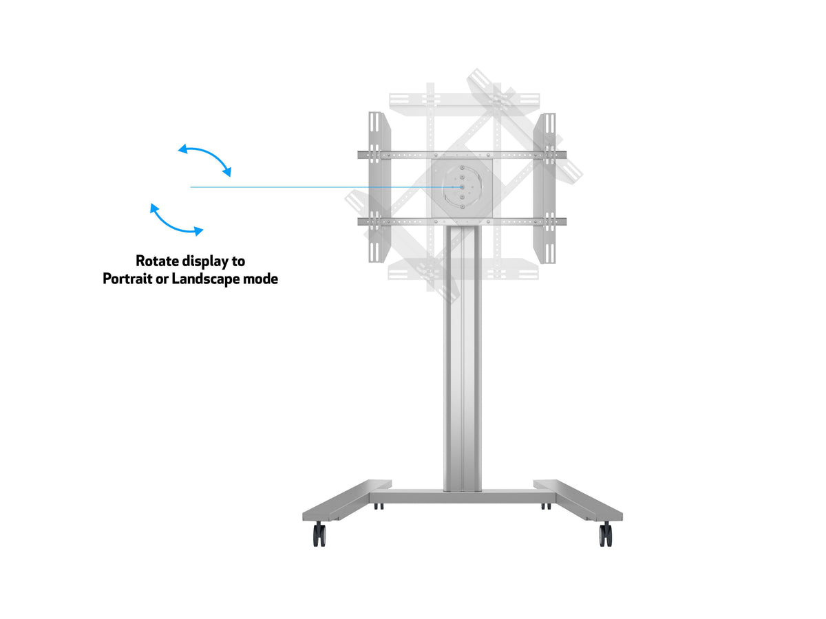 Multibrackets M 145 HD Single Silver Mobile Floor Stand for 40"-63" Screens | 7350022735385 Floor Stand Multibrackets