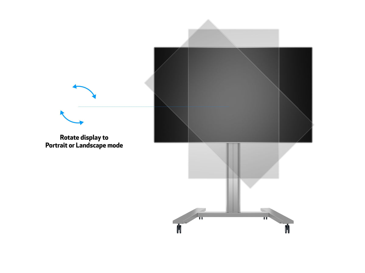 Multibrackets M 145 HD Single Silver Mobile Floor Stand for 40"-63" Screens | 7350022735385 Floor Stand Multibrackets
