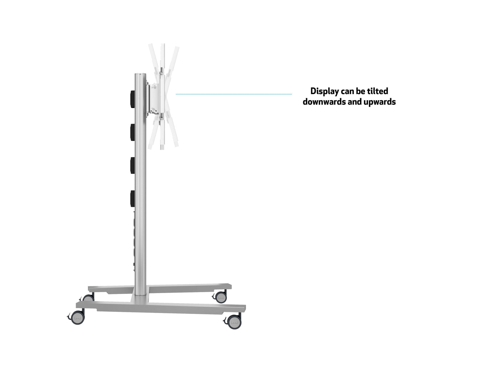 Multibrackets M 145 HD Single Silver Mobile Floor Stand for 40"-63" Screens | 7350022735385 Floor Stand Multibrackets