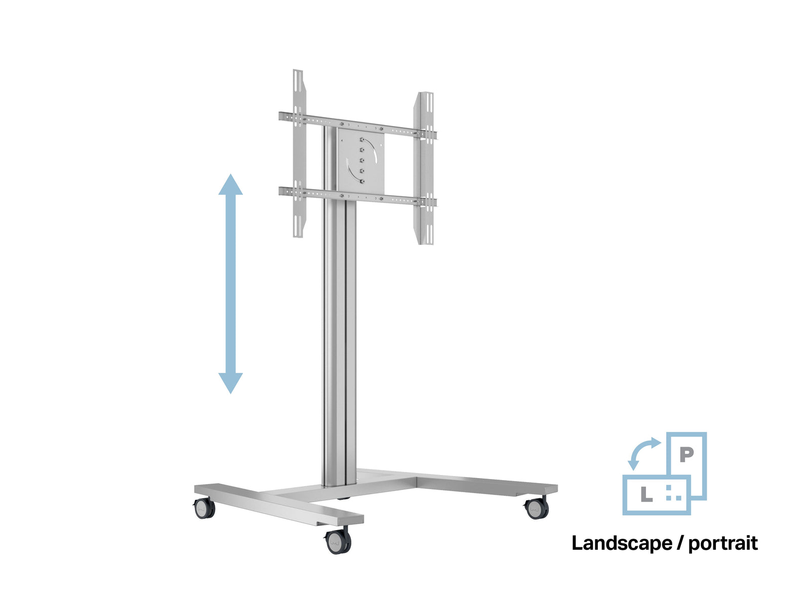 Multibrackets M 145 HD Single Silver Mobile Floor Stand for 40"-63" Screens | 7350022735385 Floor Stand Multibrackets