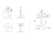 Multibrackets M 145 HD Single Silver Mobile Floor Stand for 40"-63" Screens | 7350022735385 Floor Stand Multibrackets
