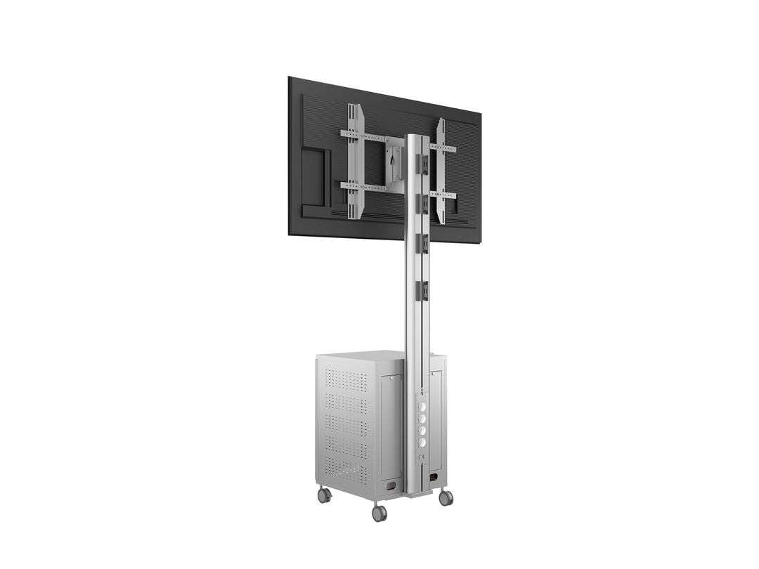 Multibrackets M 180 Single MediaBox4 Silver Mobile Floor Stand for 40"-75" Screens | 7350022737754 Floor Stand Multibrackets