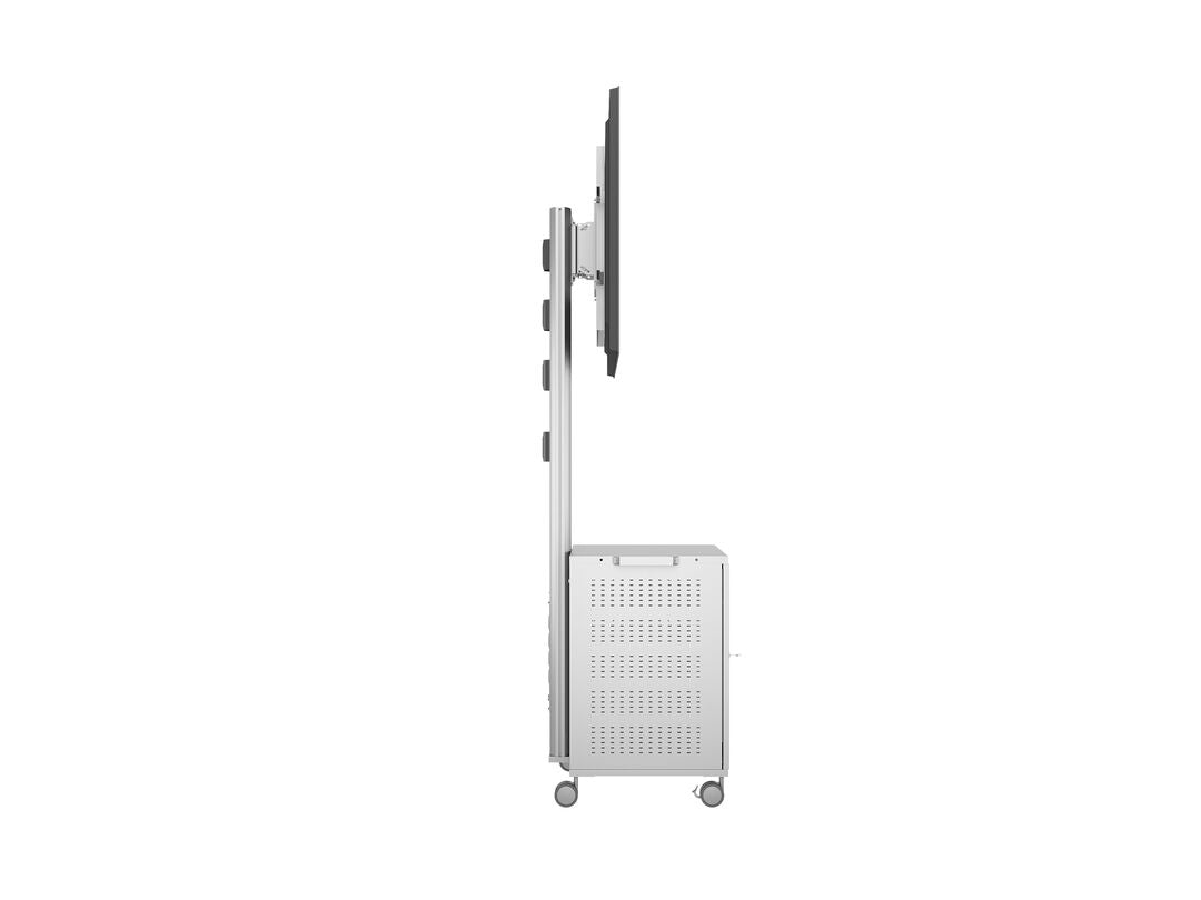Multibrackets M 180 Single MediaBox4 Silver Mobile Floor Stand for 40"-75" Screens | 7350022737754 Floor Stand Multibrackets