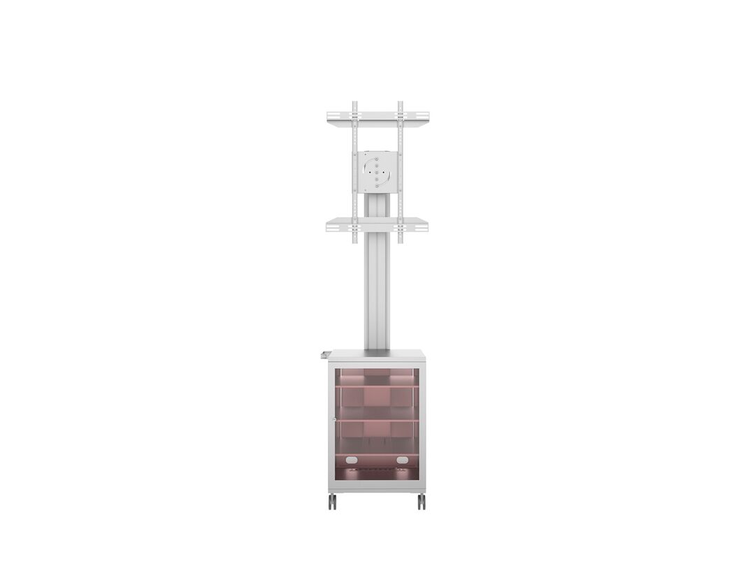 Multibrackets M 180 Single MediaBox4 Silver Mobile Floor Stand for 40"-75" Screens | 7350022737754 Floor Stand Multibrackets