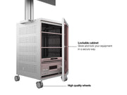 Multibrackets M 180 Single MediaBox4 Silver Mobile Floor Stand for 40"-75" Screens | 7350022737754 Floor Stand Multibrackets
