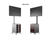 Multibrackets M 180 Single MediaBox4 Silver Mobile Floor Stand for 40"-75" Screens | 7350022737754 Floor Stand Multibrackets