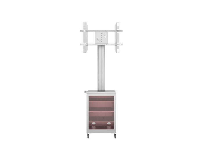 Multibrackets M 180 Single MediaBox4 Silver Mobile Floor Stand for 40"-75" Screens | 7350022737754 Floor Stand Multibrackets