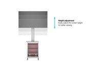 Multibrackets M 180 Single MediaBox4 Silver Mobile Floor Stand for 40"-75" Screens | 7350022737754 Floor Stand Multibrackets