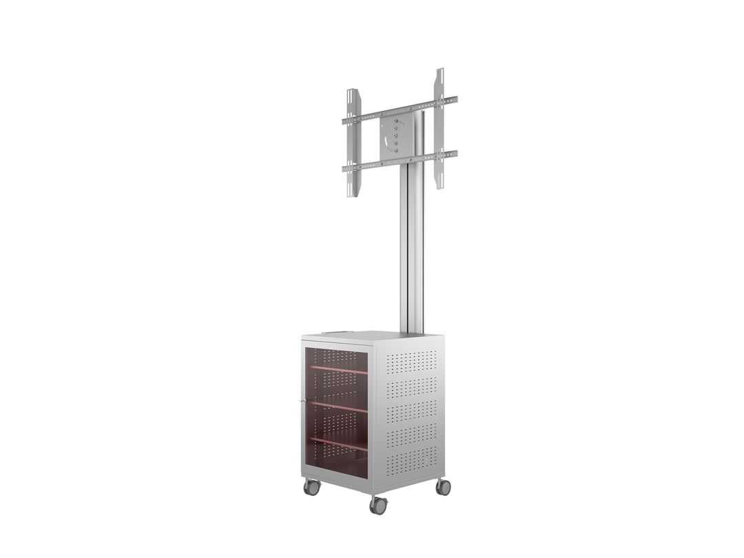 Multibrackets M 180 Single MediaBox4 Silver Mobile Floor Stand for 40"-75" Screens | 7350022737754 Floor Stand Multibrackets