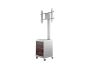 Multibrackets M 180 Single MediaBox4 Silver Mobile Floor Stand for 40"-75" Screens | 7350022737754 Floor Stand Multibrackets