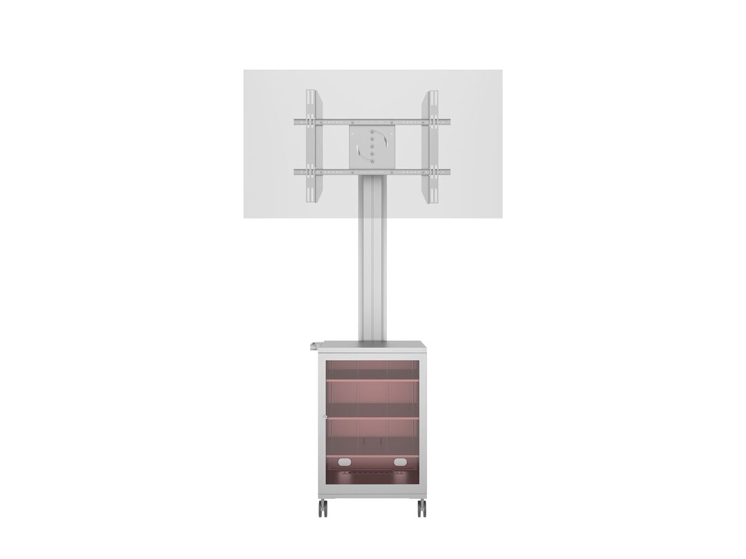 Multibrackets M 180 Single MediaBox4 Silver Mobile Floor Stand for 40"-75" Screens | 7350022737754 Floor Stand Multibrackets