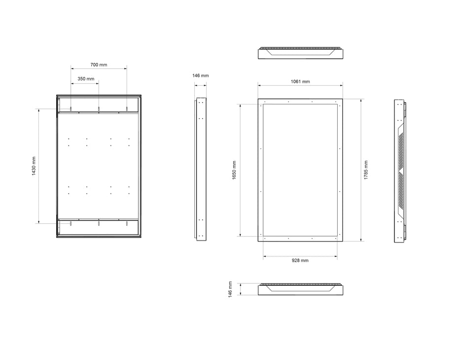 Multibrackets M Pro Series Enclosure 75" Outdoor Wall Portrait (Weatherproof & Anti-Theft Digital Signage) Multibrackets Outdoor Wall Mount Brackets Multibrackets