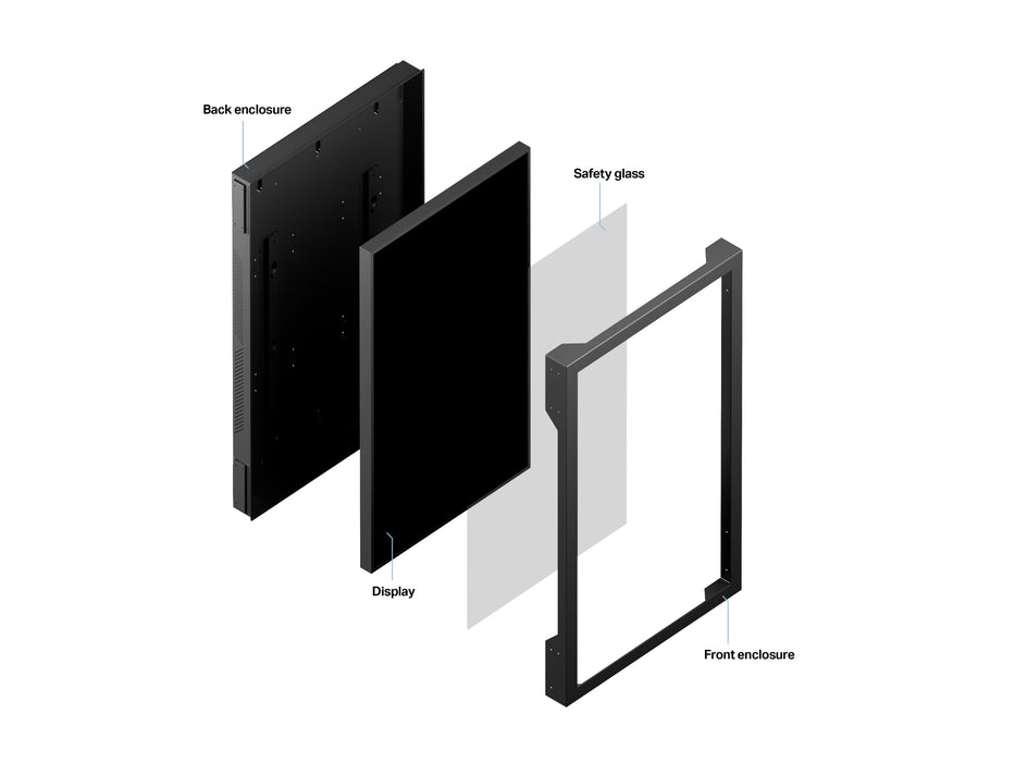 Multibrackets M Pro Series Enclosure 75" Outdoor Wall Portrait (Weatherproof & Anti-Theft Digital Signage) Multibrackets Outdoor Wall Mount Brackets Multibrackets