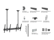 Multibrackets MBC2UPHD M Ceiling 1.5m 2-Screen Ceiling Mount For 50"-75" Screens | 7350022738102 Ceiling Mount Bracket Multibrackets