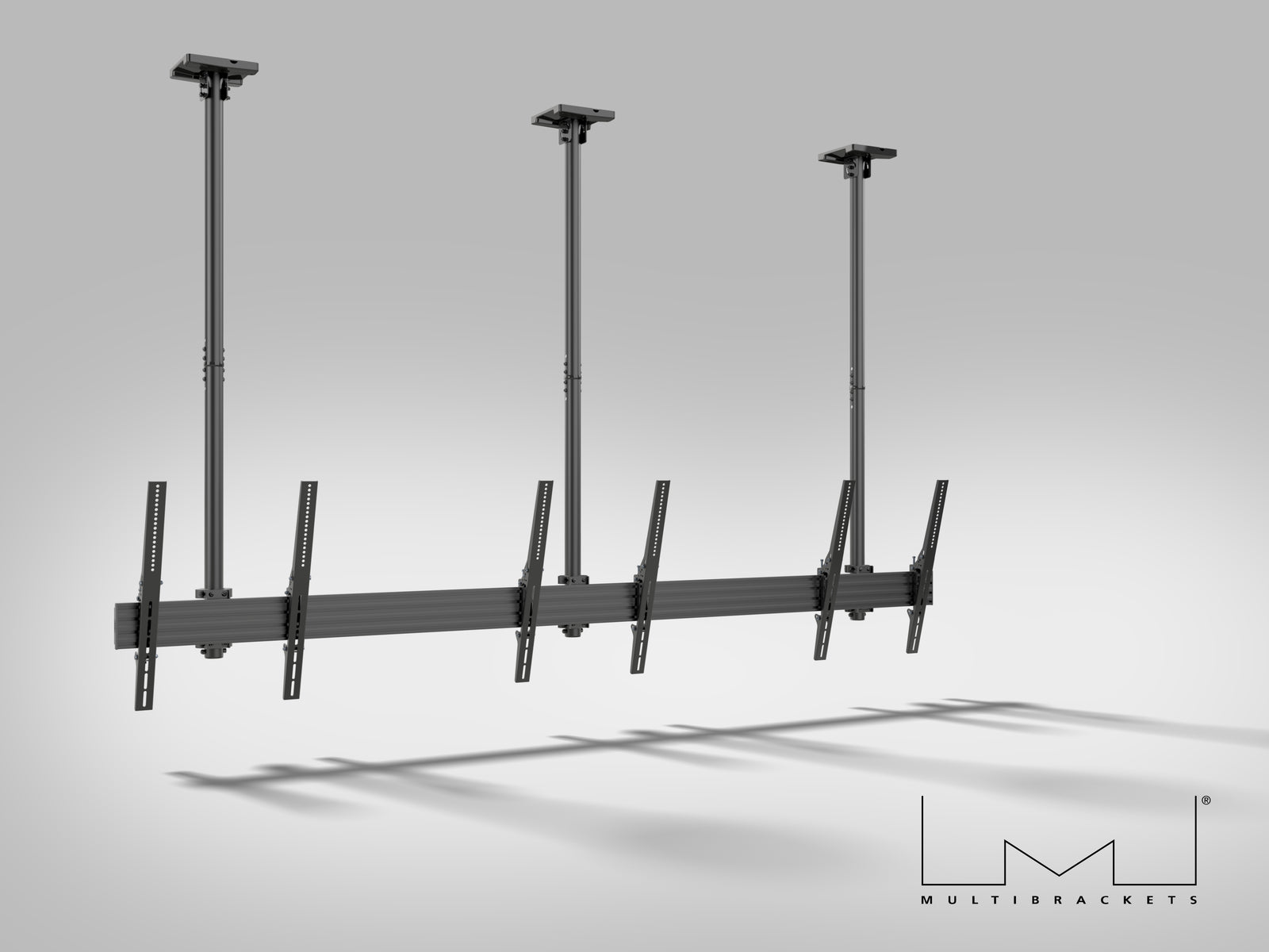 Multibrackets MBC3UPHD M Pro 1.5m 3-Screen Ceiling Mount For 50"-75" Screens | 7350022738119 Ceiling Mount Bracket Multibrackets