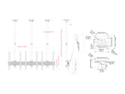 Multibrackets MBC3UPHD M Pro 1.5m 3-Screen Ceiling Mount For 50"-75" Screens | 7350022738119 Ceiling Mount Bracket Multibrackets