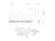 Multibrackets MBC3UPSD M Pro 3m 3-Screen Ceiling Mount For 65"-75" Screens | 7350022738911 Ceiling Mount Bracket Multibrackets