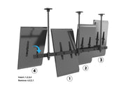 Multibrackets MBC4UPHD M Pro 1.5m 4-Screen Ceiling Mount For 50"-75" Screens | 7350022738928 Ceiling Mount Bracket Multibrackets