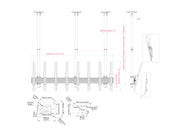 Multibrackets MBC4UPHD M Pro 1.5m 4-Screen Ceiling Mount For 50"-75" Screens | 7350022738928 Ceiling Mount Bracket Multibrackets