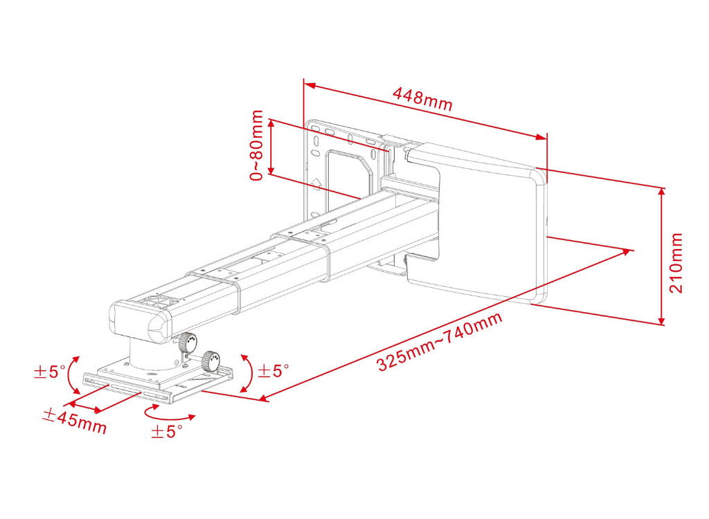 Multibrackets M Projector Mount Short Throw Deluxe 600-1300 Large | 7350073730339 Projector Mount Multibrackets