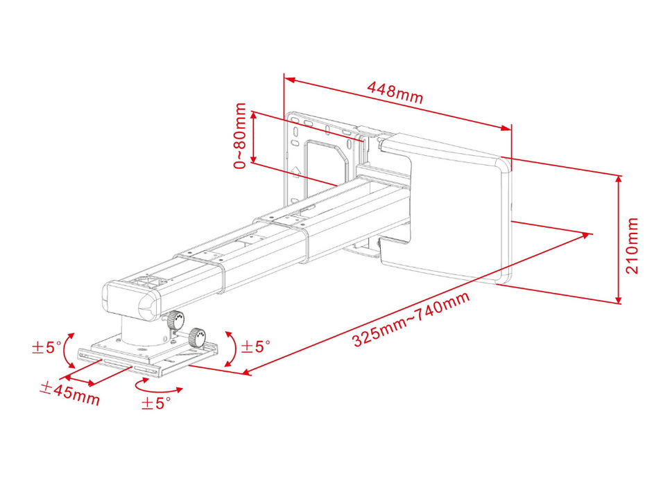 Multibrackets M Projector Mount Short Throw Deluxe 600-1300 Large | 7350073730339 Projector Mount Multibrackets