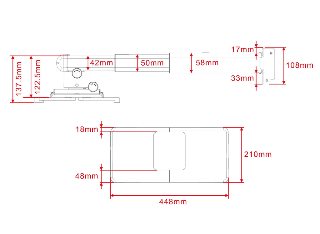 Multibrackets M Projector Mount Short Throw Deluxe 600-1300 Large | 7350073730339 Projector Mount Multibrackets