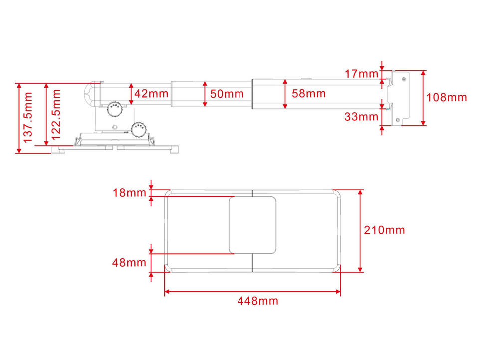 Multibrackets M Projector Mount Short Throw Deluxe 600-1300 Large | 7350073730339 Projector Mount Multibrackets
