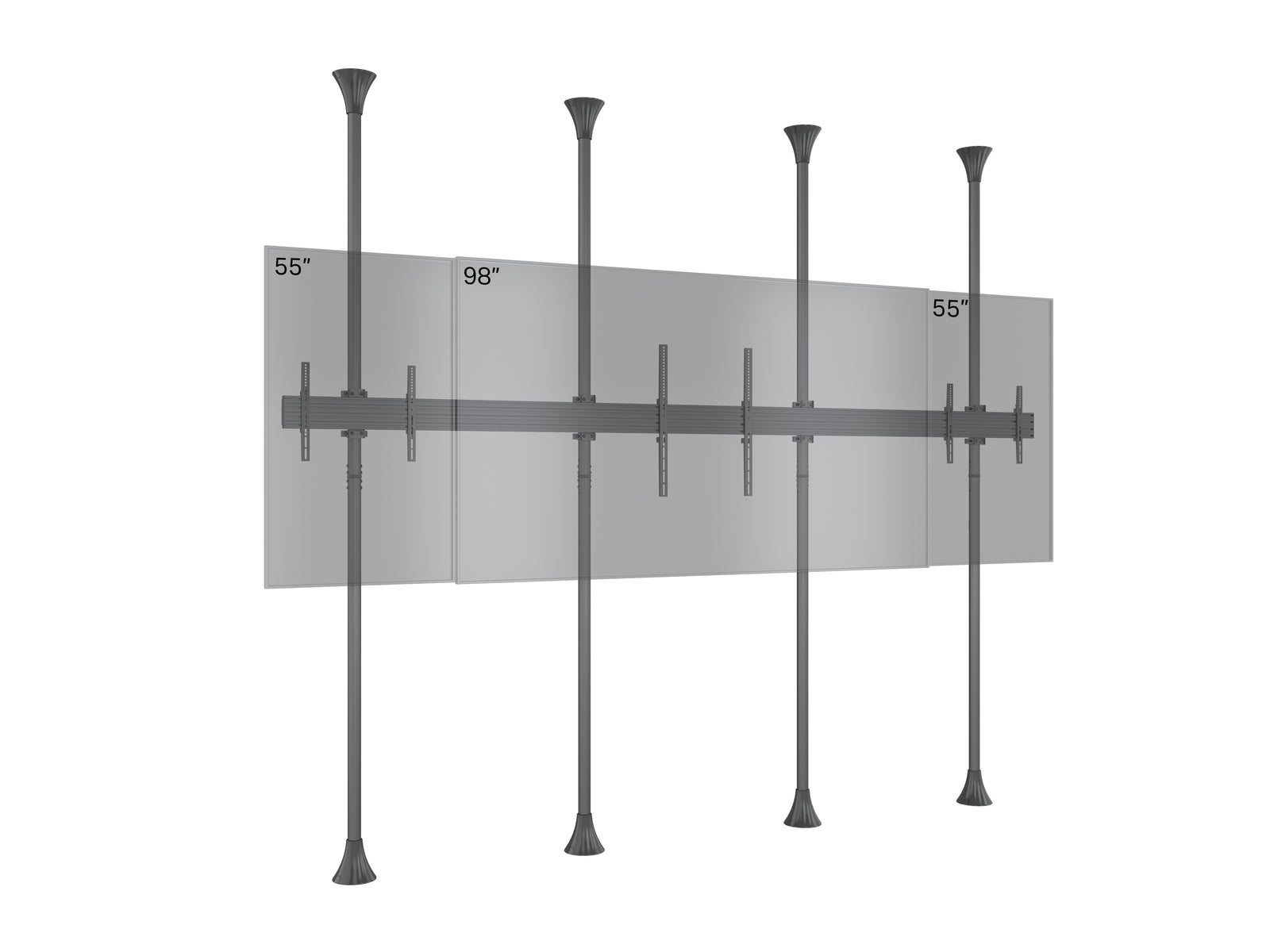 Multibrackets MBFC3UX1-L M Pro 3m 6-Screen Floor to Ceiling Mount For 55"-98" Screens | 7350073731442
