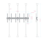 Multibrackets MBFC3UX1-XL M Pro 3m 6-Screen Floor to Ceiling Mount For 65"-75" Screens | 7350073731459