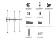 Multibrackets MBFC3UX1-XL M Pro 3m 6-Screen Floor to Ceiling Mount For 65"-75" Screens | 7350073731459