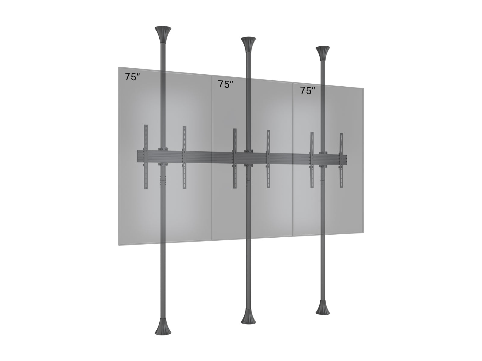 Multibrackets MBFC3UX1-XL M Pro 3m 6-Screen Floor to Ceiling Mount For 65"-75" Screens | 7350073731459