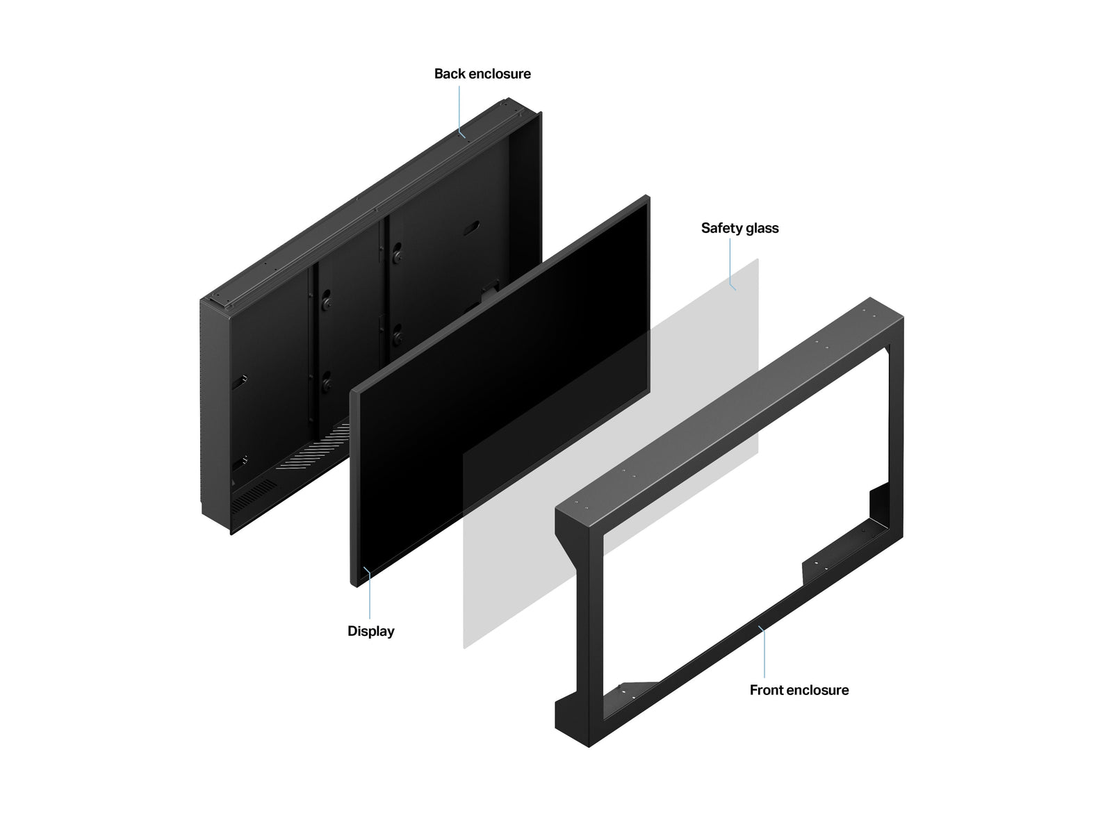 Multibrackets M Pro Series Enclosure – 55" Outdoor Wall Mount Landscape (Weatherproof & Anti-Theft) Wall Mount Bracket Multibrackets