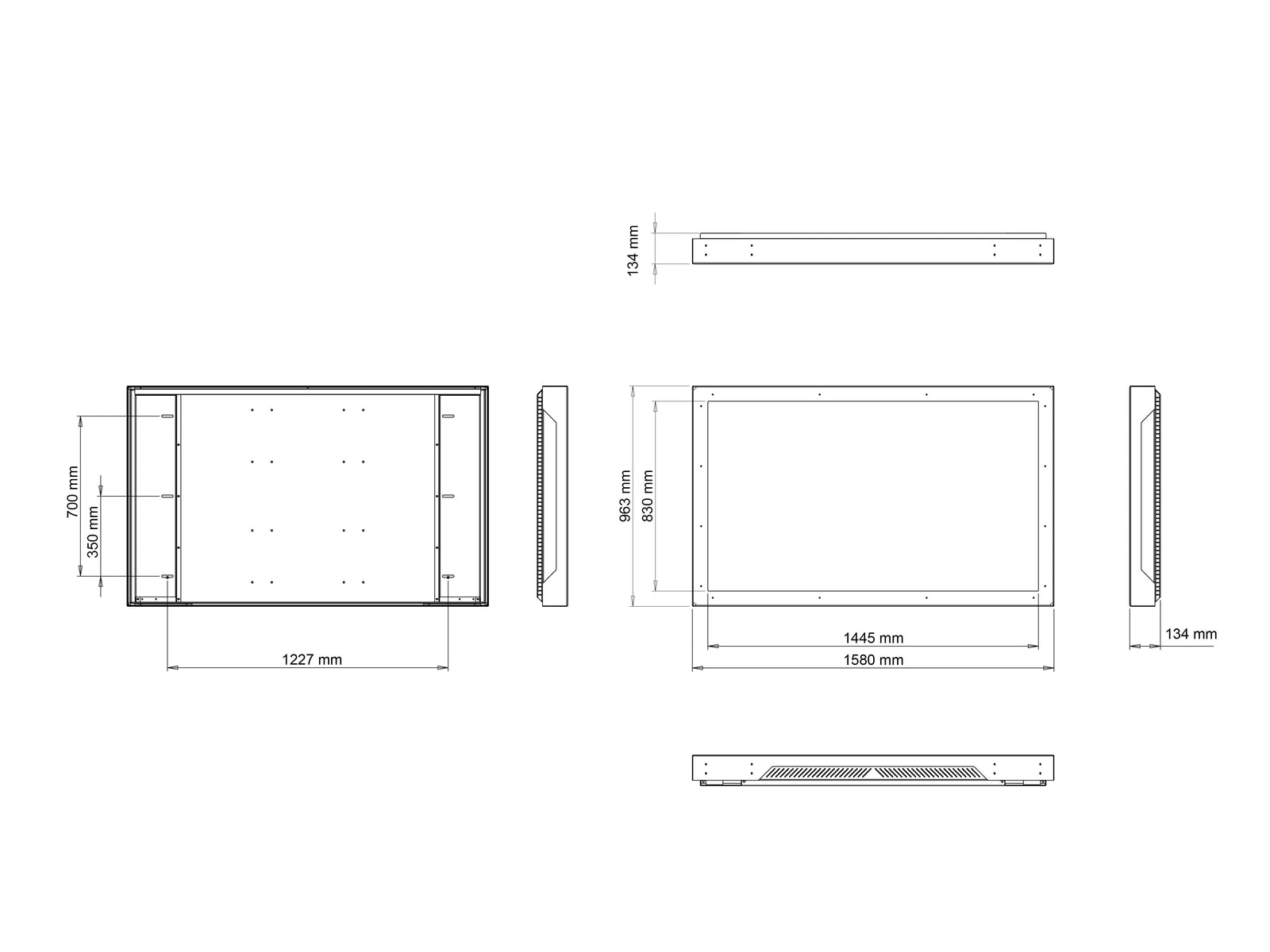 Multibrackets M Pro Series Enclosure – 65" Outdoor Wall Mount Landscape (Weatherproof & Secure) Wall Mount Bracket Multibrackets