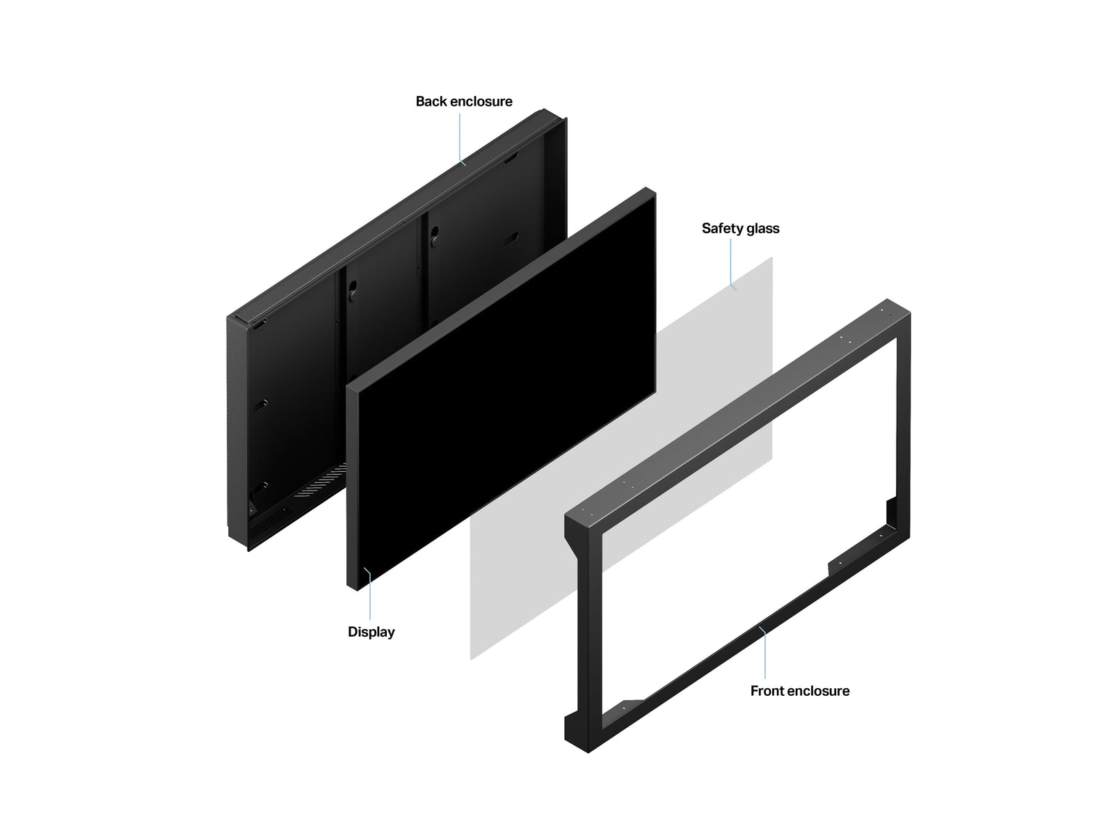 Multibrackets M Pro Series Enclosure – 65" Outdoor Wall Mount Landscape (Weatherproof & Secure) Wall Mount Bracket Multibrackets