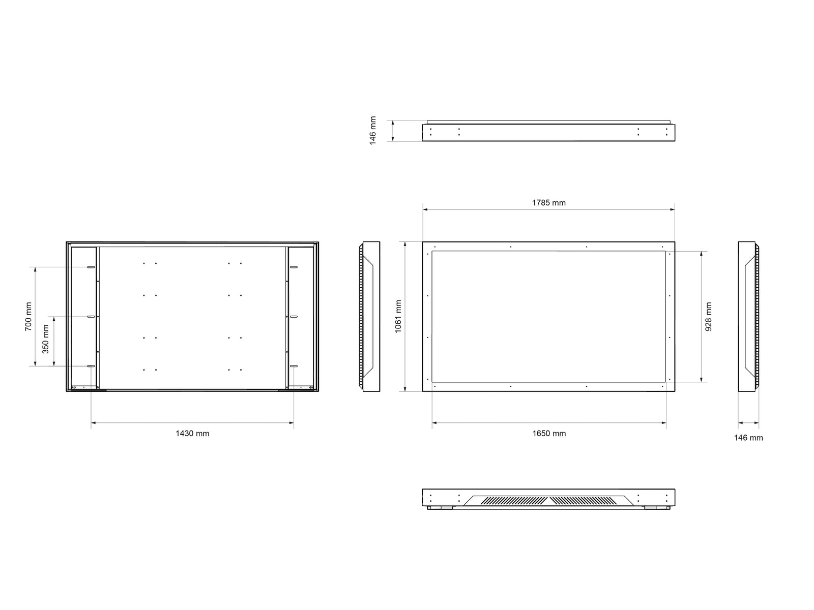 Multibrackets M Pro Series Enclosure 75" Outdoor Wall Mount Landscape (Weatherproof & Secure) Wall Mount Bracket Multibrackets