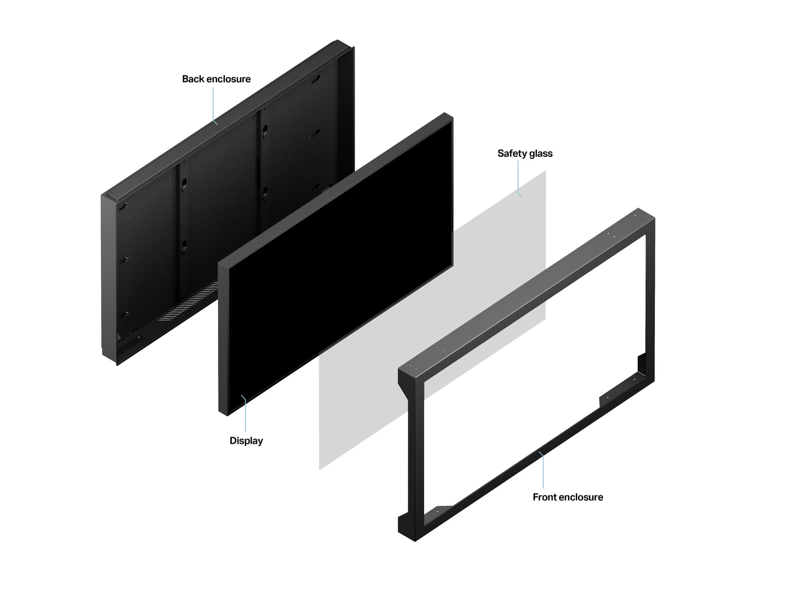 Multibrackets M Pro Series Enclosure 75" Outdoor Wall Mount Landscape (Weatherproof & Secure) Wall Mount Bracket Multibrackets