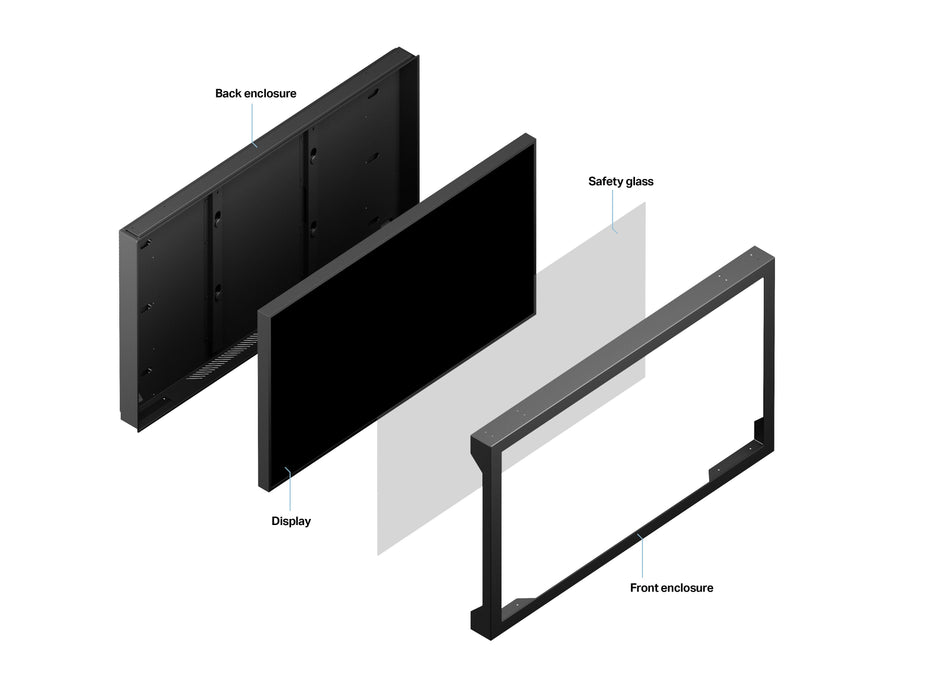 Multibrackets M Pro Series Enclosure 75" Outdoor Wall Mount Landscape (Weatherproof & Secure) Multibrackets Outdoor Wall Mount Brackets Multibrackets
