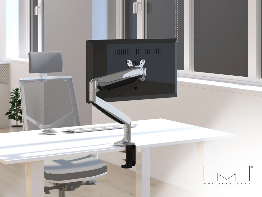 Multibrackets M Deskmount Gas Spring Single Silver | 7350073733255 Monitor Arm Desk Mount Multibrackets