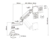 Multibrackets M Deskmount Gas Spring Single Silver | 7350073733255 Monitor Arm Desk Mount Multibrackets
