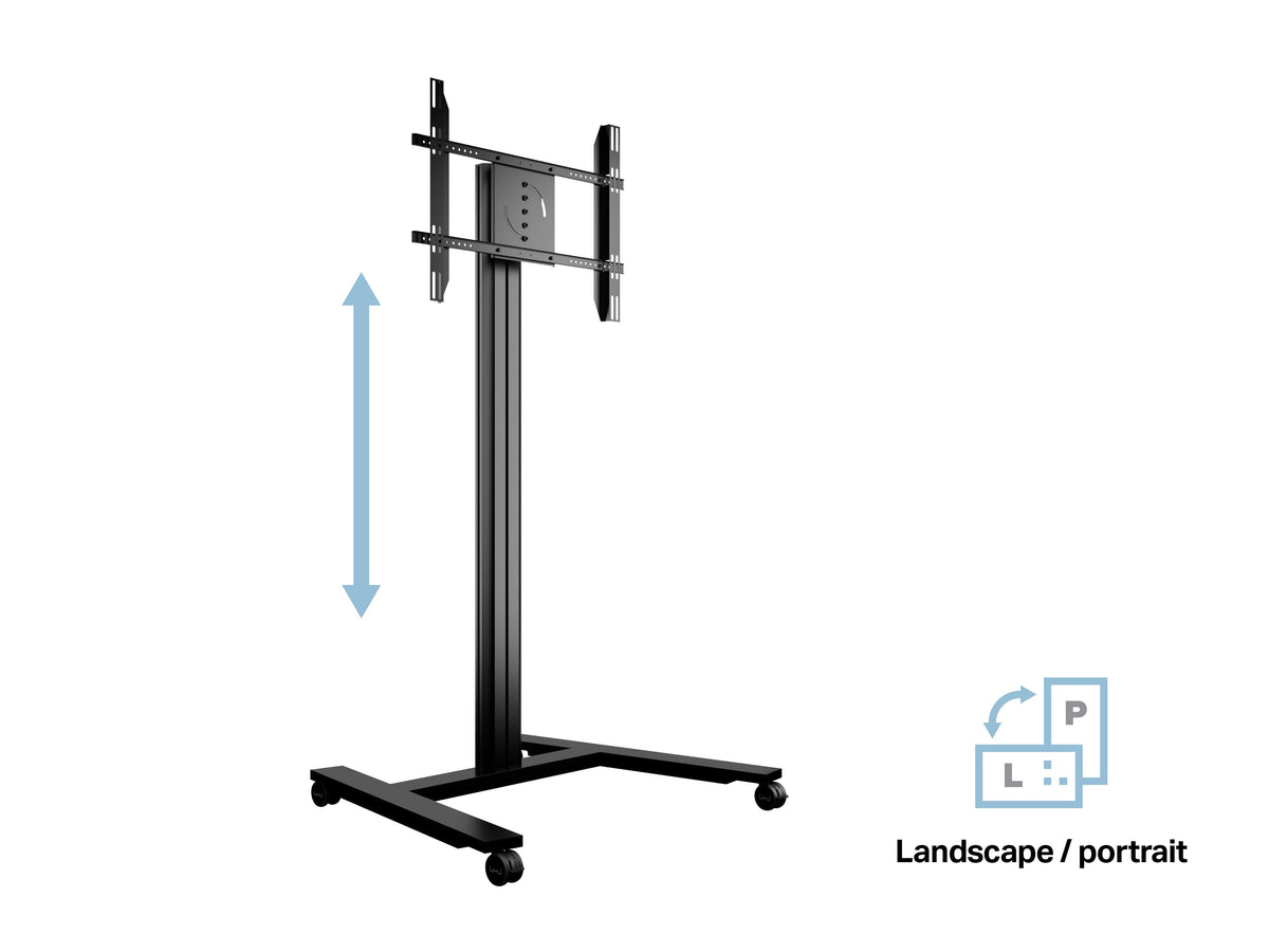 Multibrackets M 180 HD Single Black Mobile Floor Stand for 55"-80" Screens | 7350073735310 Floor Stand Multibrackets