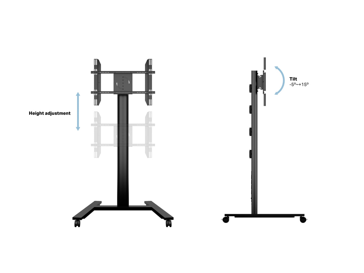 Multibrackets M 180 HD Single Black Mobile Floor Stand for 55"-80" Screens | 7350073735310 Floor Stand Multibrackets