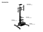 Multibrackets M 180 HD Single Black Mobile Floor Stand for 55"-80" Screens | 7350073735310 Floor Stand Multibrackets