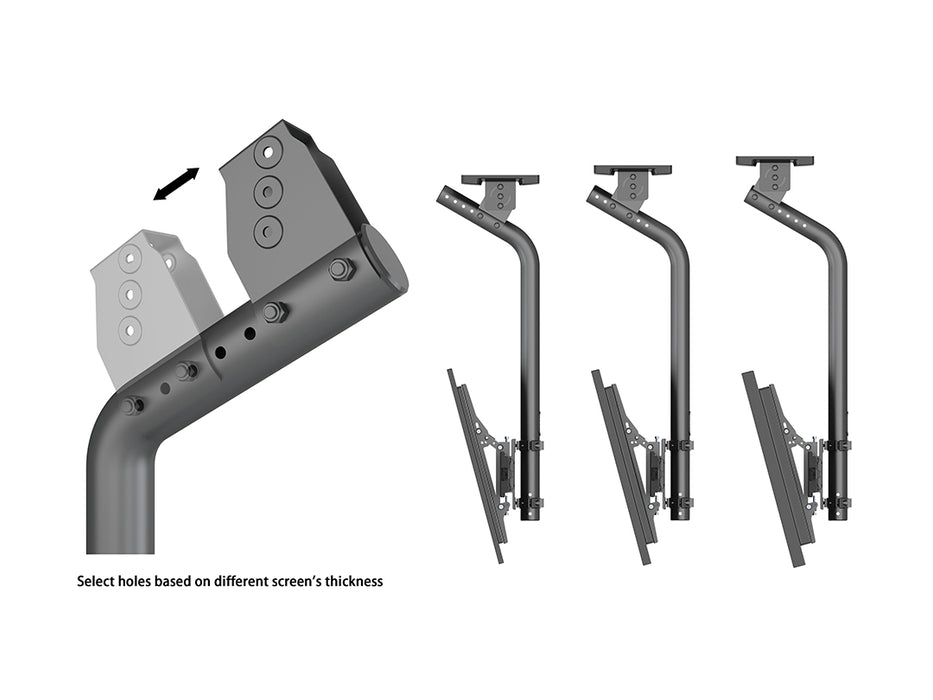 Multibrackets 0.8m Fixed 40"-65" Pro Series Menu Board Ceiling Mount For 4 Screens Menu Board Mounting Systems Multibrackets