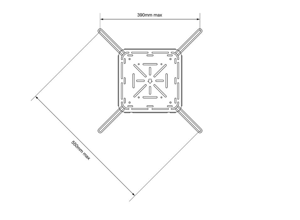 Multibrackets M Projector Mount Pro HD 2350mm 40kg Black | 7350105213588 Multibrackets Projector Mount Acer