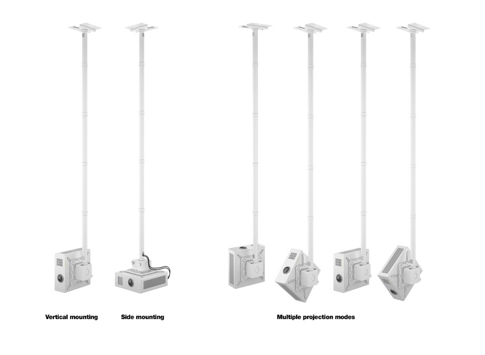 Multibrackets M Projector Mount Pro HD 2350mm 40kg White | 7350105213595 Multibrackets Projector Mount Multibrackets