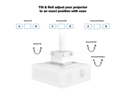 Multibrackets M Projector Mount Pro HD 2350mm 40kg White | 7350105213595 Projector Mount Multibrackets
