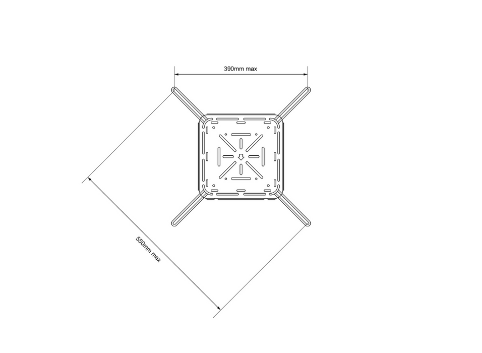 Multibrackets M Projector Mount Pro HD 2350mm 40kg White | 7350105213595 Multibrackets Projector Mount Multibrackets